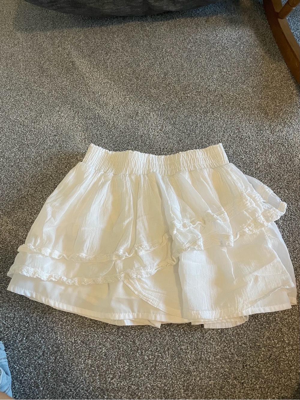 abercrombie kids White Tiered Ruffle Mini Skirt